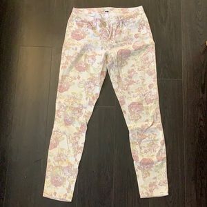 White floral jeans - lightweight!